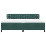 Lit Box Spring vidaXL avec Matelas Vert Foncé 200x200 cm Velours