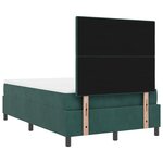 Lit à sommier et matelas vidaXL avec LED Vert foncé 120x190 cm Velours