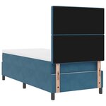 Lit à ressorts vidaXL avec matelas et LED bleu foncé 100x200 cm en velours