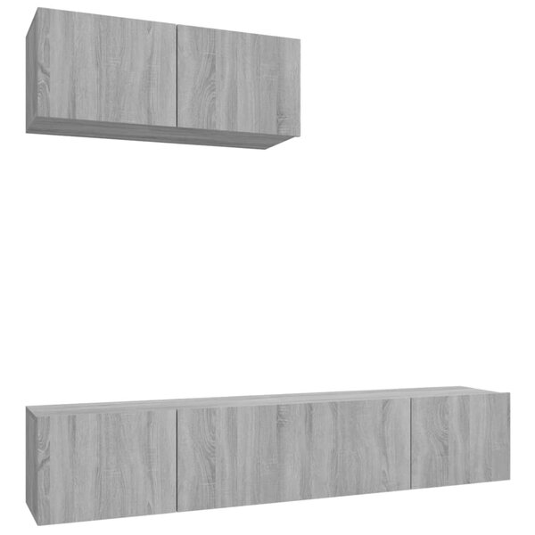 vidaXL Ensemble de meubles TV 3 Pièces Sonoma gris Bois d'ingénierie