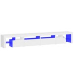 vidaXL Meuble TV avec lumières LED Blanc 260x36 5x40 cm