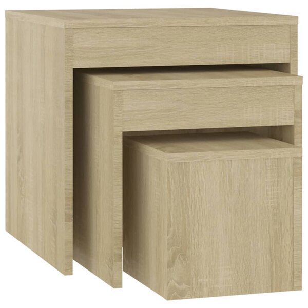 vidaXL Tables gigognes 3 Pièces Chêne sonoma Aggloméré