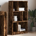 vidaXL Bibliothèque chêne fumé 57x28 5x107 5 cm bois d'ingénierie