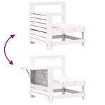 vidaXL Canapé de jardin accoudoir et table d'appoint blanc massif pin
