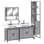 vidaXL Ensemble de meubles de salle de bain 4 Pièces Sonoma gris