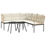 vidaXL Ensemble de canapés de jardin et coussins noir acier textilène