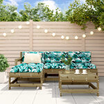 vidaXL Salon de jardin 5 Pièces avec coussins bois de pin imprégné