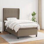 vidaXL Sommier à lattes de lit avec matelas Taupe 90x190 cm Tissu