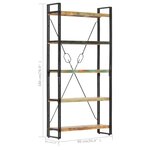 vidaXL Bibliothèque 5 niveaux 90x30x180 cm Bois solide de récupération