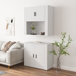 vidaXL Buffet haut Blanc Bois d'ingénierie