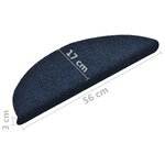 vidaXL Tapis autoadhésifs 10 Pièces Bleu marine 56x17x3 cm Aiguilleté