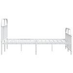 vidaXL Cadre de lit métal sans matelas et pied de lit blanc 135x190 cm