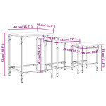 vidaXL Tables basses gigognes 3 Pièces noir bois d'ingénierie