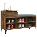 vidaXL Armoire à chaussures Chêne fumé 102x36x60 cm Bois d'ingénierie