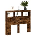 vidaXL Armoire tête de lit avec LED chêne fumé 120x17x102 cm