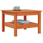 vidaXL Table basse cire marron 55x55x40 cm bois massif de pin
