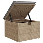 Ensemble de Canapé de Jardin 7 Pièces avec Coussins Beige Poly Rattan