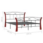 vidaXL Cadre de lit sans matelas noir métal 120x200 cm