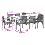 vidaXL Ensemble à manger de jardin et coussins 9 Pièces beige Poly rotin