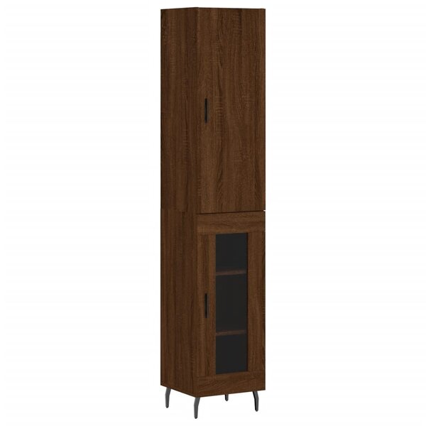 vidaXL Buffet haut Chêne marron 34 5x34x180 cm Bois d'ingénierie