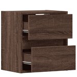 vidaXL Meuble TV mural avec lumières LED chêne marron 41x31x45 cm