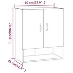 vidaXL Armoire murale Chêne marron 60x31x70 cm Bois d'ingénierie
