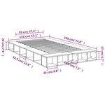 vidaXL Cadre de lit sans matelas sonoma gris 135x190 cm