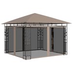 vidaXL Belvédère avec moustiquaire 3x3x2 73 m Taupe 180 g/m²