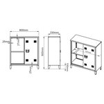 Casier de bureau armoire meuble de rangement pour bureau atelier chambre acier de bureau métallique à 2 portes 90 x 80 x 33 cm gris foncé 03_0006338