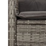 vidaXL Ensemble à manger jardin 4Pièces et coussins Gris Résine tressée