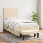 vidaXL Sommier à lattes de lit et matelas Crème 90x190 cm Tissu