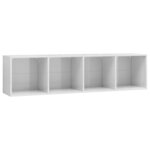 vidaXL Bibliothèque/Meuble TV Blanc brillant 143x30x36 cm