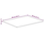 vidaXL Dessus de table bord vivant 100x80x2 5 cm bois de manguier brut