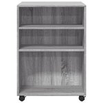 vidaXL Table d'appoint avec roues sonoma gris bois d'ingénierie