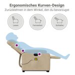 vidaXL Fauteuil inclinable de massage crème tissu microfibre