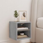 vidaXL Meuble TV mural avec lumières LED sonoma gris 30x28 5x30 cm
