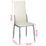 vidaXL Chaises à manger lot de 4 blanc similicuir