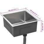 vidaXL Évier de cuisine fait à la main Acier inoxydable