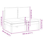 vidaXL Canapé de jardin sans accoudoirs coussins 2 places bois acacia