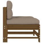 vidaXL Canapé central avec coussins marron miel bois de pin solide