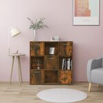 vidaXL Bibliothèque Chêne fumé 90x30x90 cm Bois d'ingénierie