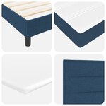 Lit à ressorts vidaXL avec matelas bleu 100x200 cm tissu