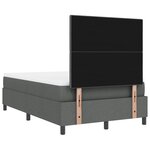 vidaXL Lit à Sommier avec Matelas et LED Gris Foncé 120x190 cm en Tissu
