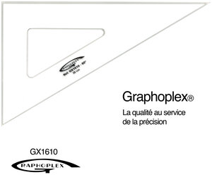 Equerre 60° 3 bords anti-taches 26 cm
