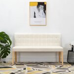 vidaXL Banc 140 cm Crème Velours