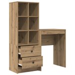 vidaXL Bureau avec rangement chêne en bois d'ingénierie