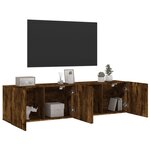 vidaXL Meubles TV muraux 2 Pièces chêne fumé 80x30x41 cm