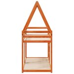 vidaXL Lit superposé avec toit cire marron 90x200cm bois de pin massif