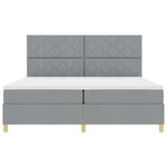 vidaXL Lit avec sommier et matelas gris clair 200x200 cm en tissu