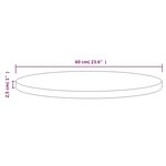 vidaXL Dessus de table Blanc Ø60x2 5 cm Bois de pin massif